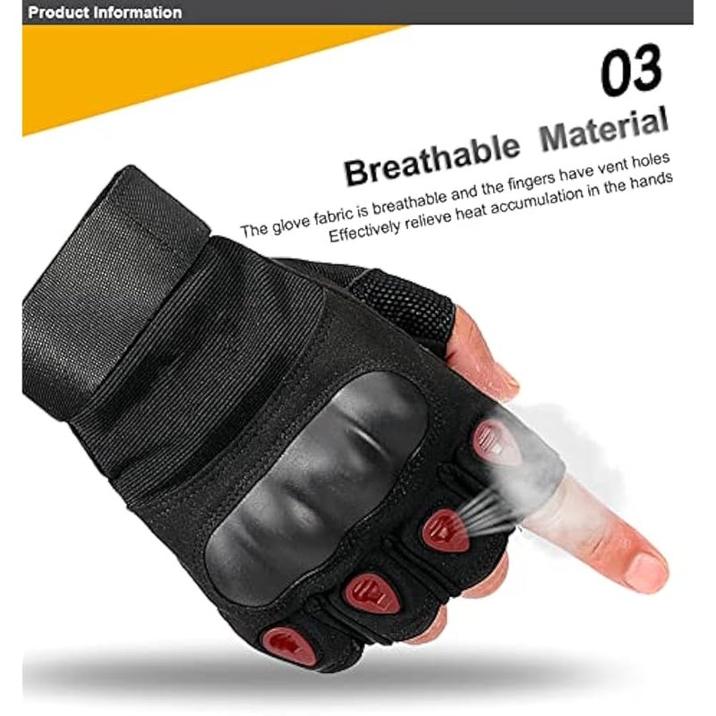Outdoor Men's Knuckle Protection Workout Training Fingerless Gloves - Image 5